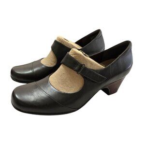Clarks Sugar Palm Genuine Leather Dress Pump In Dark Brown Sz 11M